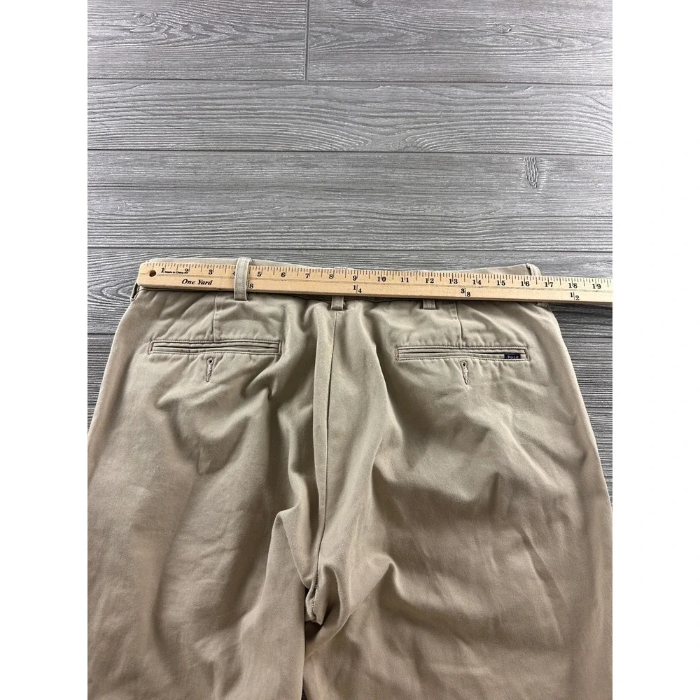 Polo Ralph Lauren Mens Chinos Khaki Tan Cotton Twill Pants 36x30 Straight Leg